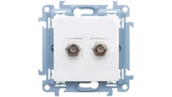 Simon 10 Gniazdo antenowe podwójne typu F biały CASF2.01/11