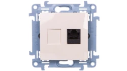 Simon 10 Gniazdo komputerowe pojedyncze RJ45 kat.6 kremowy C61.01/41