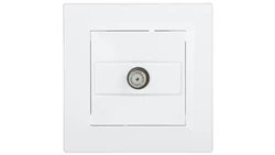 Gniazdo antenowe Asfora SAT końcowe 1dB białe z ramką EPH3700121