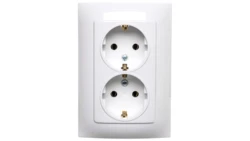 Simon 10 Gniazdo podwójne SCHUKO białe 16A 250V IP20 CGSZ2/11