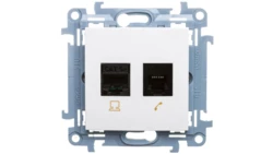 Simon 10 Gniazdo teleinformatyczne RJ45+RJ12 kat.5e białe C5T.01/11