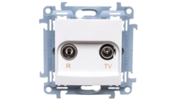 Simon 10 Gniazdo antenowe R-TV zakończeniowe białe IP20 CAZ.01/11