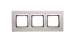 Simon 54 Nature Ramka potrójna metal SATYNOWY BLASK DRN3/79