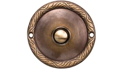 Przycisk /dzwonek/ ozdobny z szyldem okrągłym 1A/50V mosiężny PDM-231-MOS YNS10000023