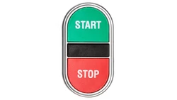 Przycisk sterowniczy dwuklawiszowy kryty z samoczynnym powrotem zielony/czerwony bez adaptera START-STOP LPCB7133
