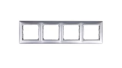 VALENA Ramka poczwórna pozioma aluminium tworzywo 770154