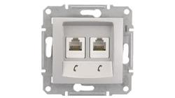 Sedna Gniazdo telefoniczne podwójne RJ11 aluminium SDN4201160