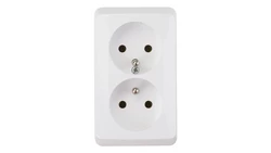 Prima Gniazdo podwójne z/u 16A IP20 białe GWN-230P WDE001043