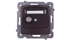 KARO Gniazdo antenowe pojedyncze typu F czekoladowy metalik GPA-1SF/m/40