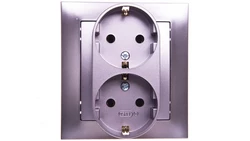 IMPRESJA Gniazdo podwójne z/u Schuko tytan GP-2YS/23