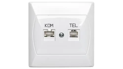 AKCENT Gniazdo teleinformatyczne RJ45 + RJ11 białe GPKT-A/F/00