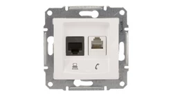 Sedna Gniazdo teleinformatyczne RJ11 RJ45 kat.5e UTP białe SDN5100121