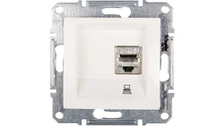 Sedna Gniazdo komputerowe pojedyncze RJ45 kat.5e kremowe SDN4500123