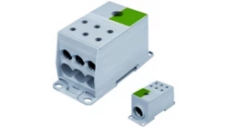 Blok rozdzielczy AL/CU 1-potencjałowy 175A we 1x95-240mm2 wy 6x10-50mm2 zielony AUX38503PE