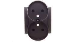 Simon 54 Pokrywa gniazda podwójnego z przesłonami antracyt z/u do ramek NATURE DGZ2MZNP/48