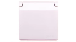 Simon 54 Pokrywa gniazda do wersji IP44 z przesłonami z klapką biała DGZ1BUZP/11