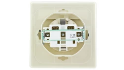 AKCENT Gniazdo bryzgoszczelne z/u Schuko IP44 klapka przezroczysta beżowe GPH-1AS/01/d