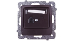 KARO Gniazdo telefoniczne pojedyncze RJ11 czekoladowy metalik GPT-1S/m/40