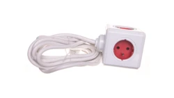 Rozgałęźnik Power Cube z 5-krotnym gniazdem E/FR 3,0m czerwony 2304/FREXPC
