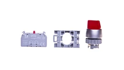Przełącznik 2 położeniowy 22mm czerwony 1R bez samopowrotu SP22-P.C-01