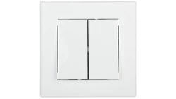 Przycisk Asfora podwójny biały z ramką EPH1100121