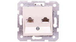 Karre Gniazdo Teleinformatyczne 1xrj11+1xrj45, Kolor Krem / 90963735