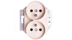 Karre Gniazdo Podwójne Z Uziemieniem, Kolor Krem / 90964771