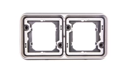 Berker W.1 Ramka podwójna pozioma do montażu podtynkowego IP55 szary 13293505