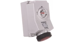 Gniazdo naścienne z rozłącznikiem 63A 5p 6h 400V IP67 z podwójną blokadą mechaniczną MEN5113A