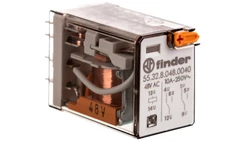 Przekaźnik przemysłowy 2P 10A 48V AC przycisk testujący mechaniczny wskaźnik zadziałania 55.32.8.048.0040