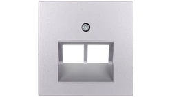 Berker B1/B5/B7 GLAS Plakietka do gniazda teleinformatycznego UAE /RJ11, RJ45/ aluminium 14091404