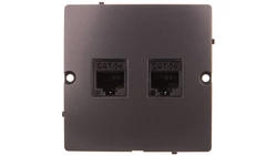 Simon Basic Gniazdo komputerowe RJ45 podwójne kategoria 5e grafit matowy bmf52.02/28