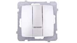 KARO Łącznik potrójny z podświetleniem srebrny perłowy ŁP-13SS/m/43