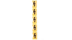 Zaślepka ostrzegawcza z czarną błyskawicą do 5 złączek żółty 2016-115 /25szt./