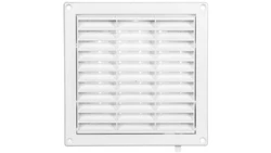 Kratka wentylacyjna 130x130mm fi 125mm biała żaluzja+sznurek T34