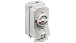 Gniazdo naścienne z rozłącznikiem 16A 5p 6h 400V IP67 z podwójną blokadą mechaniczną MEN5603A