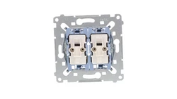 Simon 54 Łącznik schodowy podwójny z podświetleniem mechanizm 10AX 250V, szybkozłącza, SW6/2XLM