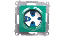 Simon 54 Gniazdo pojedyncze DATA z/u z kluczem uprawniającym 16A 250V antybakteryjne zielone DGD1.01/AB33