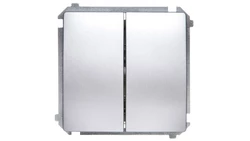 Simon Basic Łącznik świecznikowy z podświetleniem 10AX 250V, szybkozłącza, srebrny mat BMW5L.01/43