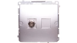 Simon Basic Gniazdo antenowe typu F pojedyncze srebrny mat BMAF1.01/43