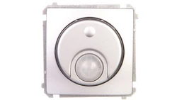 Simon Basic Łącznik z czujnikiem ruchu z przekaźnikiem z zabezpieczeniem 8A 230V srebrny mat BMCR11P.01/43