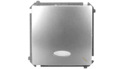 Simon Basic Łącznik schodowy z podświetleniem 10AX 250V, szybkozłącza,srebrny mat BMW6L.01/43