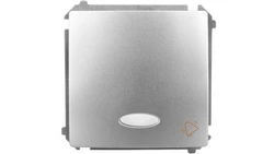 Simon Basic Przycisk dzwonek z podświetleniem 10AX 250V, szybkozłącza, srebrny mat BMD1L.01/43