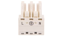Gniazdo 3-torowe z obudową odciążającą naciąg białe WINSTA 770-123 /25szt./