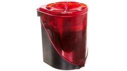 Syrena wielotonowa z sygnalizacją błyskową LED podwójną czerwoną 24V AC/DC 444.100.75