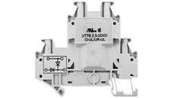 Złączka szynowa elementów kontrolnych 2-piętrowa 4-przewodowa 2,5mm2 szara UTTB 2,5-2DIO/O- /50szt./