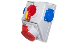 Zestaw instalacyjny 0-I 3P+N+Z, 2 x 2P+Z IP54 C32-18.2N 974061