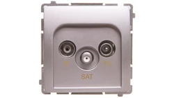 Simon Basic Gniazdo antenowe RTV/SAT końcowe srebrny mat BMZAR-SAT1.3/1.01/43