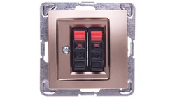 IMPRESJA Gniazdo głośnikowe podwójne złoty metalik GG-2Y/m/28