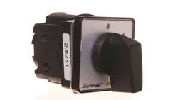 Łącznik Krzywkowy 10A Rozłącznik 0-1 (3 - biegunowy) mocowany do pulpitu czoło szare pokrętło czarne SK10G-2.8211P03